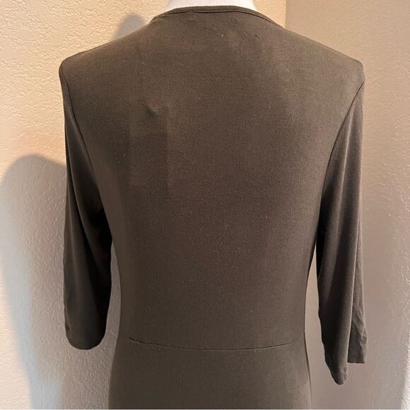 VINCE Stretch-jersey midi dress in Army Green Medium NEW MSRP $245 - Picture 8 of 12
